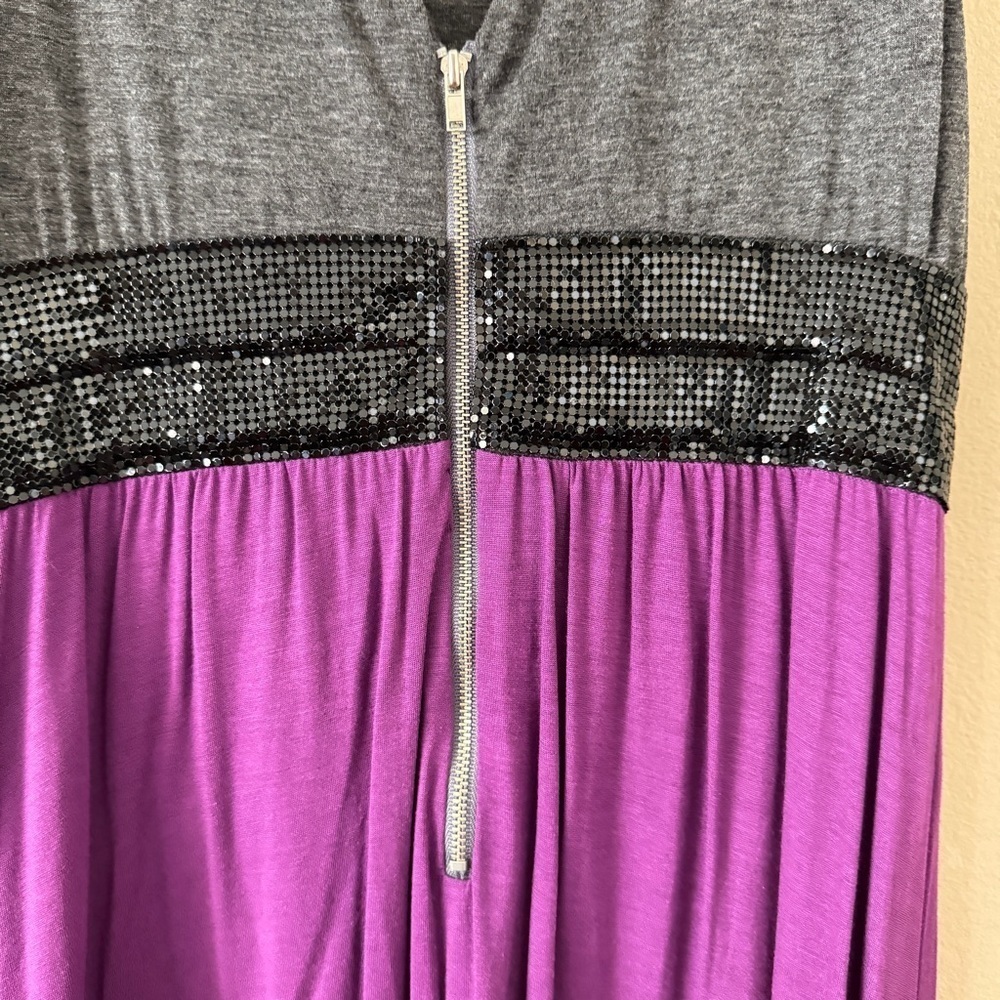 NWT Ella Moss Purple Grey Sequined Dress M - Picture 4 of 6